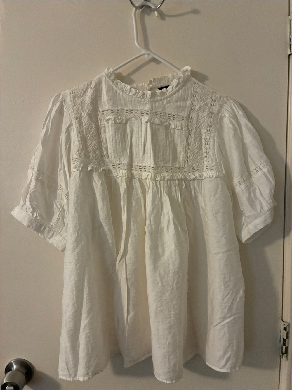 New Zara White Smock Top, M
